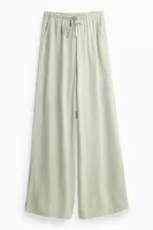 Pantalon met linnengehalte - mid waist - loose fit