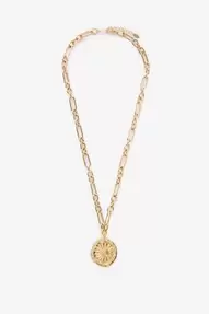 Gold plated schakelketting met muntje