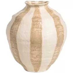 Vaas Banda zandkleur keramiek - 20,7x18,2x17,2 cm