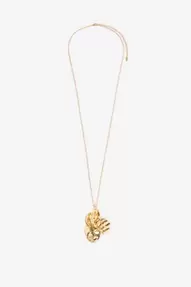 Gold plated lange ketting met bloem