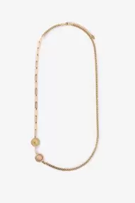 Gold plated schakelketting met steen