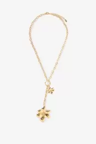 Gold plated ketting met bloem