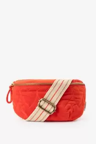 Rode velvet crossbodytas met hartjes