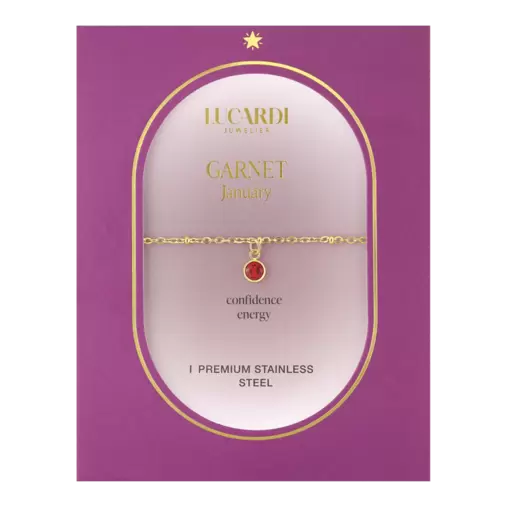 Stalen goldplated armband geboortesteen