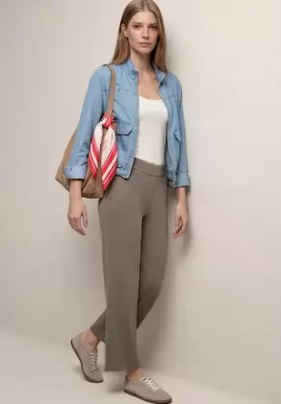 High Waist broek met wijde pijpen in Loose Fit