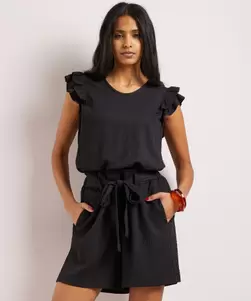 Singlet crinkle met ruches