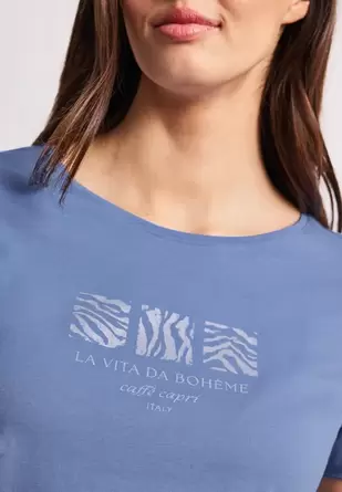 Basic Shirt met ronde hals en print