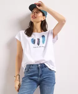 Wijd t-shirt frontprint