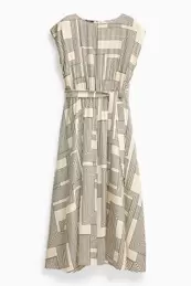 Midi-jurk - met patroon - met structuur