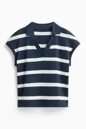 T-shirt - slim fit - geribd - gestreept