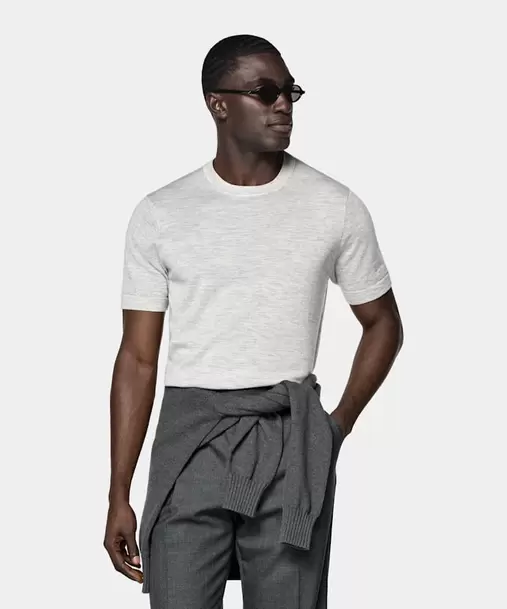 Light Grey Short Sleeve Crewneck