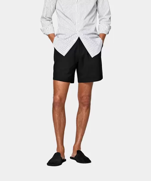 Black Straight Leg Shorts