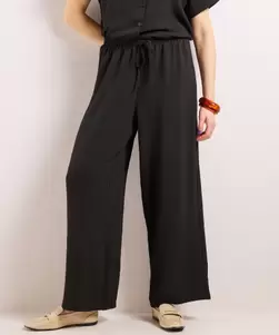 Wijde broek uni met aantrekkoord