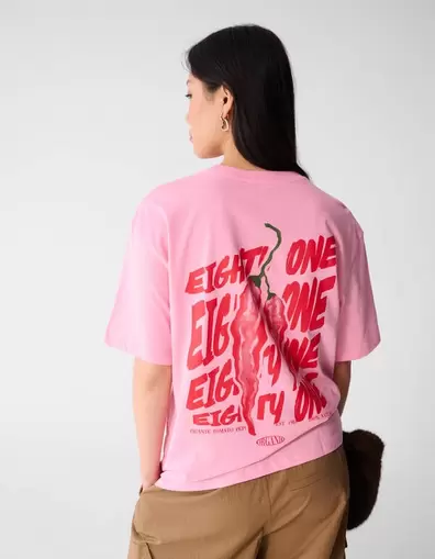 Pepper Artwork T-shirt Roze