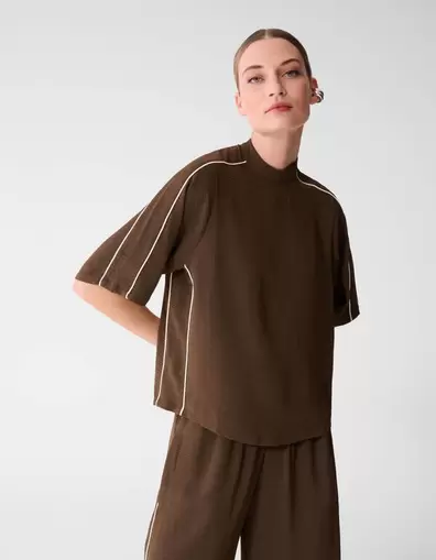 Twist Piping Top Bruin