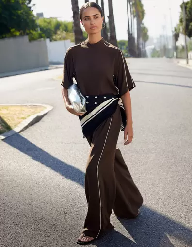 Twist Wide Leg Fit Broek Bruin