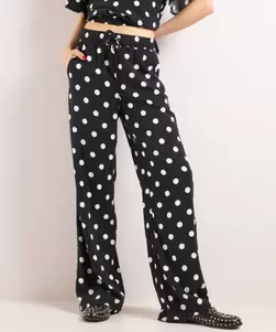 Wide fit broek met all-over print