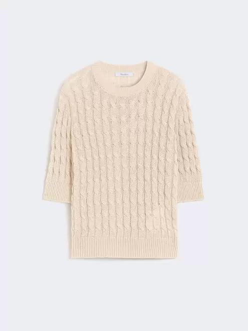 Cable-knit linen sweater