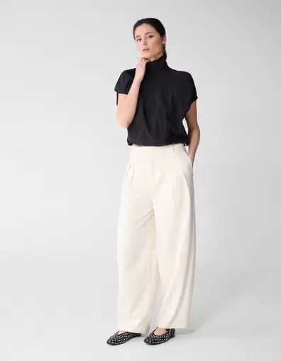 Loose Fit Pantalon Gebroken Wit