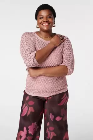 Gehaakte trui met lurex