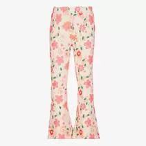 TwoDay flared meisjes broek met bloemenprint lichtroze