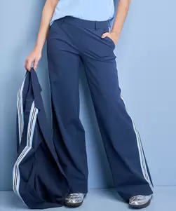 Wide fit broek travelstof tape