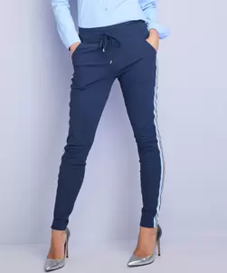 Slim fit broek travelstof tape