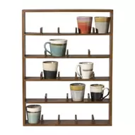 Wandkast voor 23 mokken - bruin - 63.5x48x9 cm