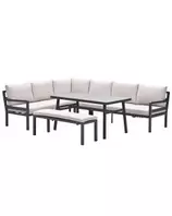 Markus lounge dining set 4-delig links - donker grijs