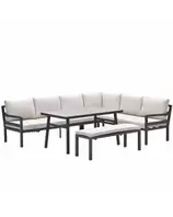 Markus lounge dining set 4-delig rechts - donker grijs