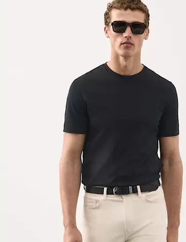 Performance-T-shirt met ronde hals van zuiver Supima®-katoen