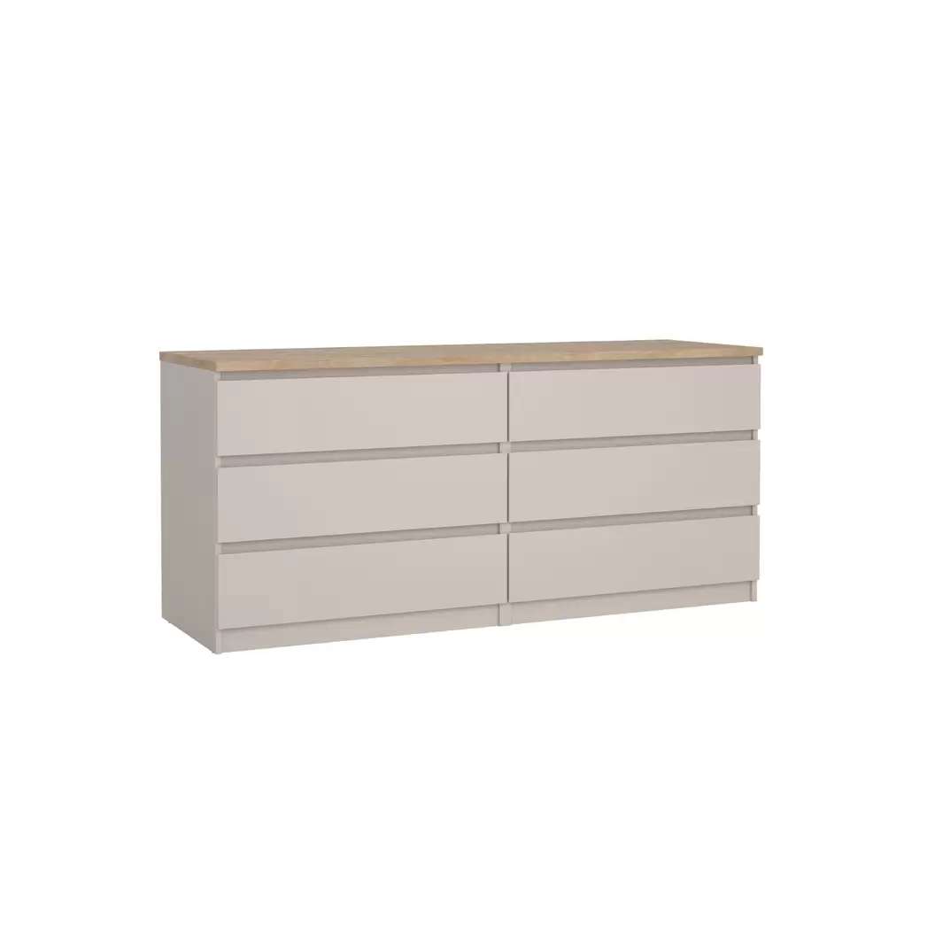 Ladekast Luna Taupe / Eiken - 154x71x50 cm