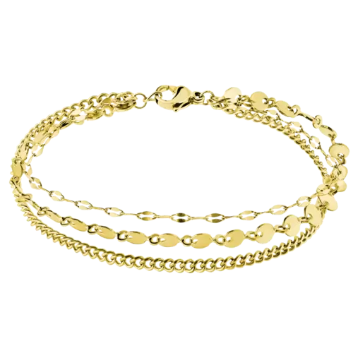 Stainless steel goldplated fantasiearmband voor dames