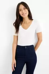 T-shirt met V-hals - slim fit