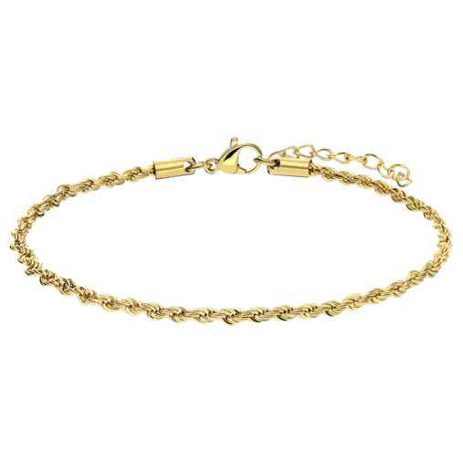 Stainless steel goldplated schakelarmband 2,5mm