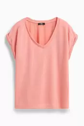 T-shirt met V-hals - relaxed fit