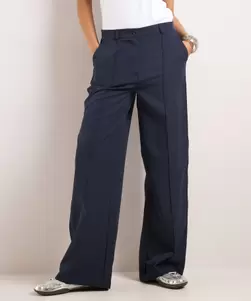 Wide fit broek met glitterstreep