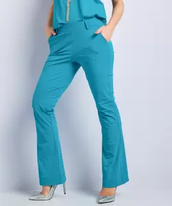 Flared fit broek travelstof