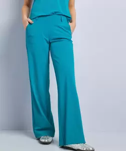 Wide fit broek travelstof