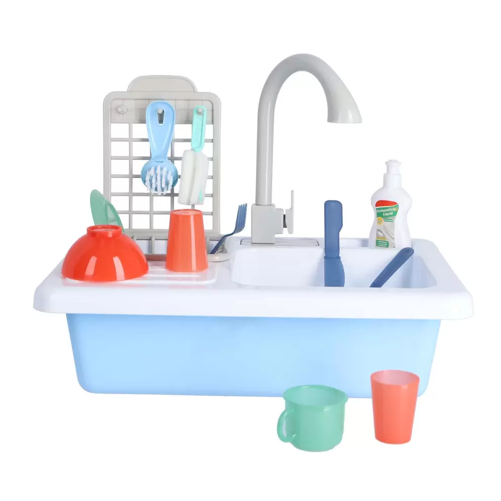 Afwasbak met echt kraantje en color changing servies