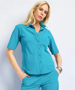 Travelstof blouse korte mouw