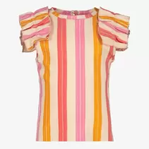 TwoDay meisjes top met ruffles gestreept