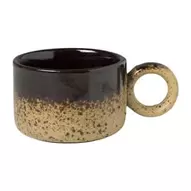 Mok gevlekt met rond oortje - bruin - 300 ml