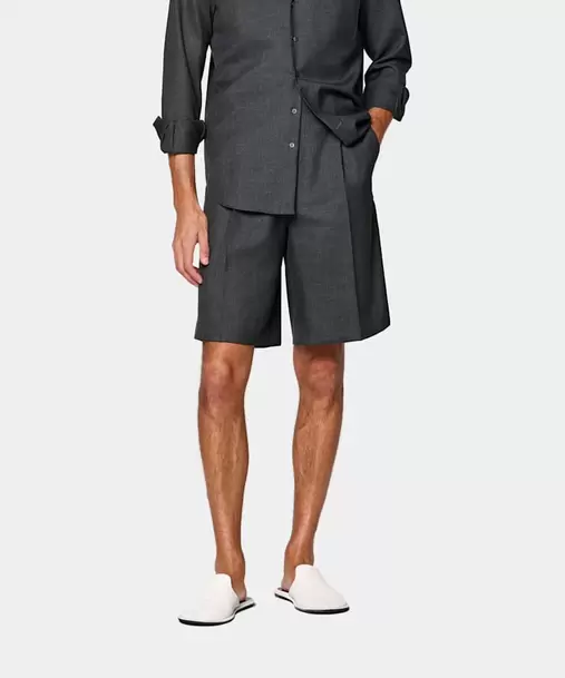 Dark Grey Wide Leg Shorts