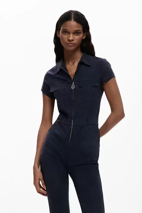 Lange jumpsuit rits