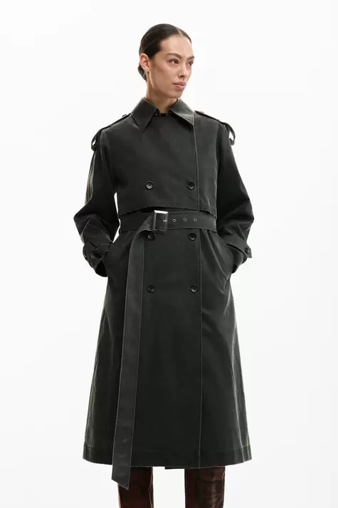 Trenchcoat van suèdelook