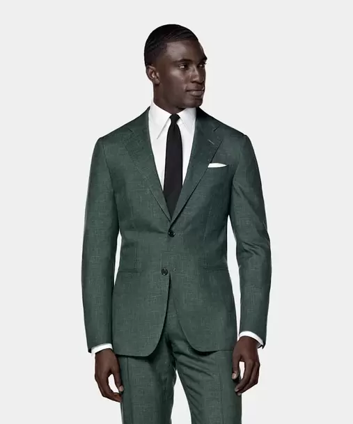 Mid Green Tailored Fit Havana Suit