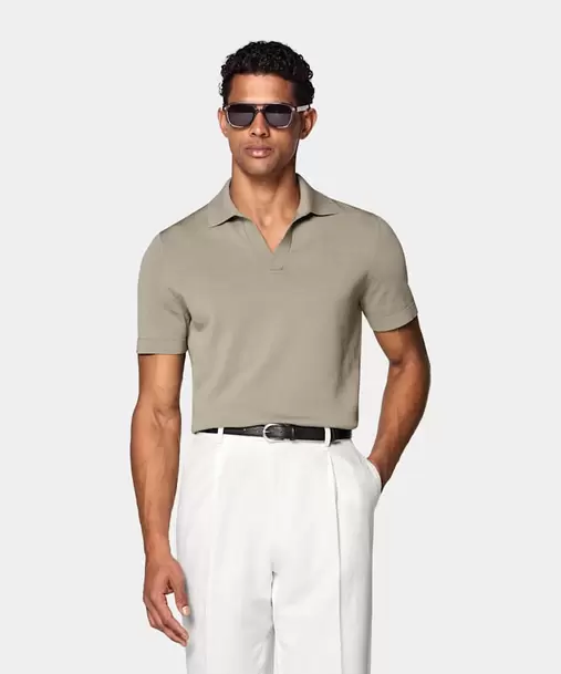 Green Buttonless Polo