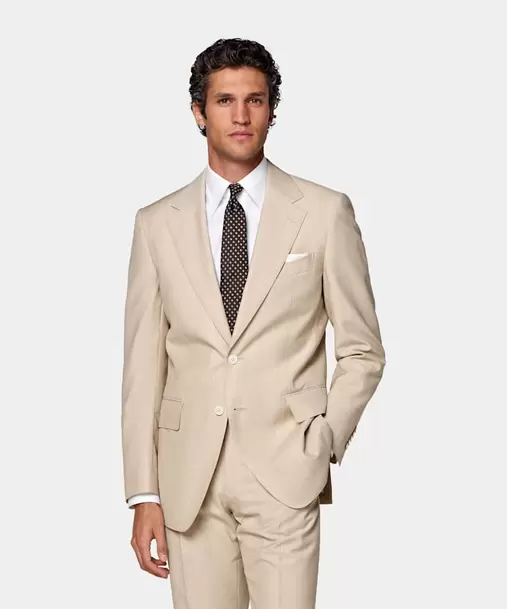 Light Taupe Tailored Fit Milano Suit