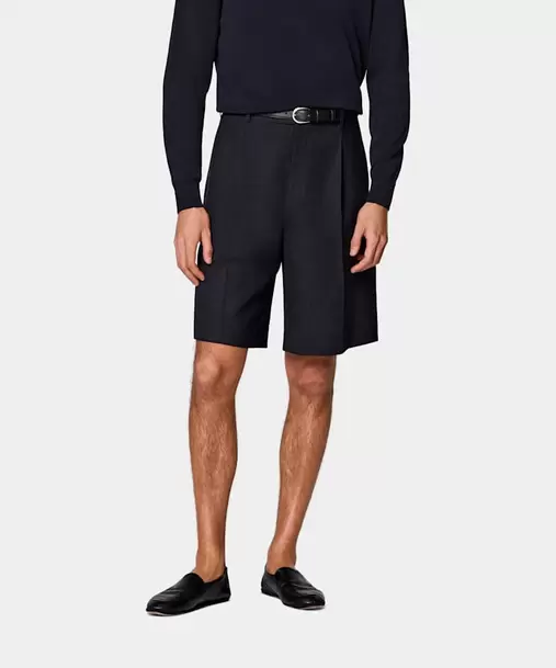 Navy Wide Leg Shorts